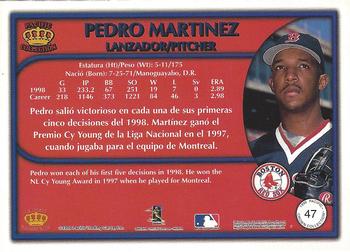 1999 Pacific Crown Collection - Red #47 Pedro Martinez  Back