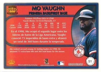 1999 Pacific Crown Collection - Red #51 Mo Vaughn  Back
