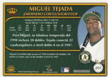 1999 Pacific Crown Collection - Red #207 Miguel Tejada  Back
