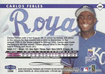 1998 Fleer Tradition Update #U46 Carlos Febles Back