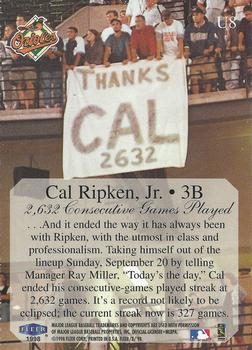 1998 Fleer Tradition Update #U8 Cal Ripken Jr. Back