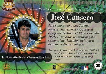 1999 Pacific Crown Collection - Tape Measure #20 Jose Canseco  Back