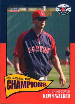 2013 Choice Salem Red Sox Carolina League Champions #29 Kevin Walker Front
