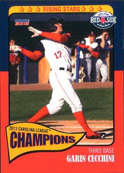 2013 Choice Salem Red Sox Carolina League Champions #31 Garin Cecchini Front