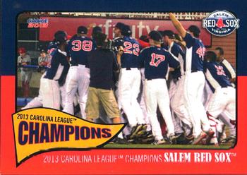 2013 Choice Salem Red Sox Carolina League Champions #34 Salem Red Sox Celebration Front