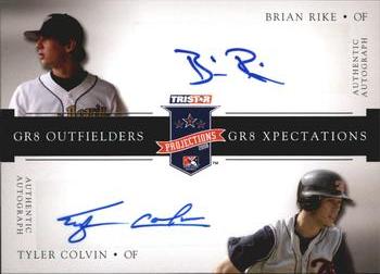 2008 TriStar PROjections - GR8 Xpectations Autographs Dual Black 50 #RC Brian Rike / Tyler Colvin Front