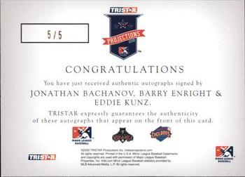 2008 TriStar PROjections - GR8 Xpectations Autographs Triple Black 5 #BEK Jonathan Bachanov / Barry Enright / Eddie Kunz Back
