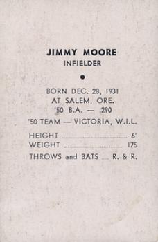 1951 Vancouver Capilanos Popcorn Issue #NNO Jimmy Moore Back