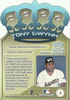 1999 Pacific Crown Royale - Gold Crown Die Cut Premiums #4 Tony Gwynn  Back