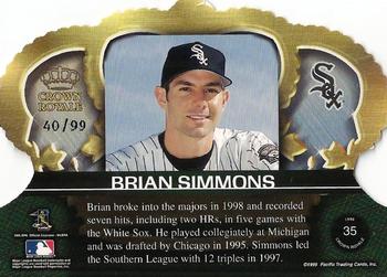 1999 Pacific Crown Royale - Limited Series #35 Brian Simmons  Back
