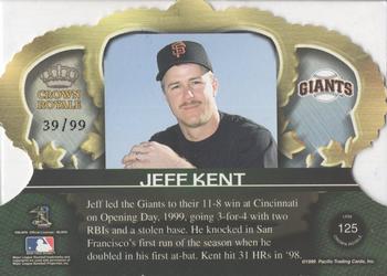 1999 Pacific Crown Royale - Limited Series #125 Jeff Kent  Back