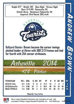 2014 Grandstand Asheville Tourists #NNO Andrew Brown Back