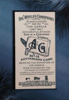 2015 Topps Allen & Ginter - Autographs Baseball #AGA-YGA Yimi Garcia Back