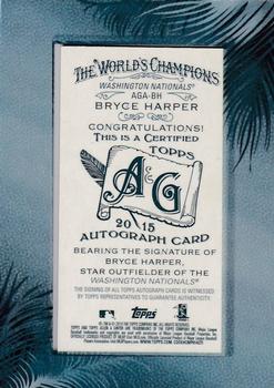 2015 Topps Allen & Ginter - Autographs Baseball #AGA-BH Bryce Harper Back