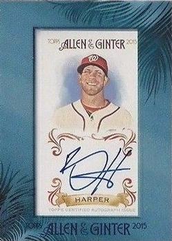 2015 Topps Allen & Ginter - Autographs Baseball #AGA-BH Bryce Harper Front