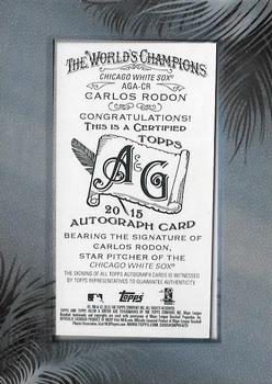 2015 Topps Allen & Ginter - Autographs Baseball #AGA-CR Carlos Rodon Back