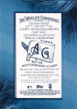 2015 Topps Allen & Ginter - Autographs Baseball #AGA-CSP Cory Spangenberg Back