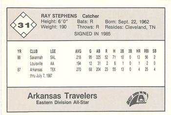 1987 Feder Texas League All Stars #31 Ray Stephens Back