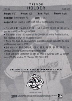 2009 Choice Vermont Lake Monsters #33 Trevor Holder Back