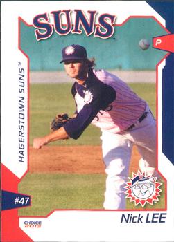 2013 Choice Hagerstown Suns #8 Nick Lee Front