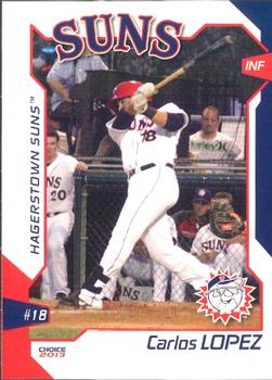 2013 Choice Hagerstown Suns #9 Carlos Lopez Front