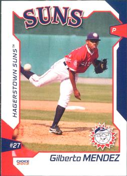 2013 Choice Hagerstown Suns #12 Gilberto Mendez Front