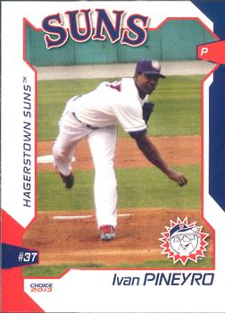 2013 Choice Hagerstown Suns #20 Ivan Pineyro Front