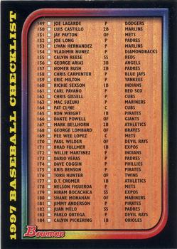 1997 Bowman - Checklists #3 Series 1 Checklist: 149-220 Front