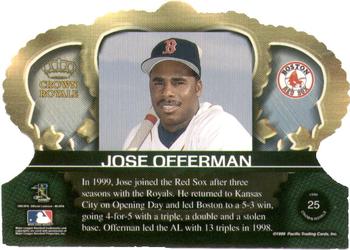 1999 Pacific Crown Royale - Opening Day #25 Jose Offerman  Back