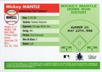 2007 Topps - Mickey Mantle Home Run History #MHR211 Mickey Mantle Back