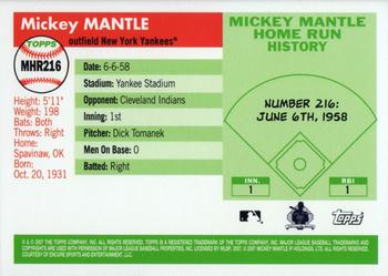 2007 Topps - Mickey Mantle Home Run History #MHR216 Mickey Mantle Back