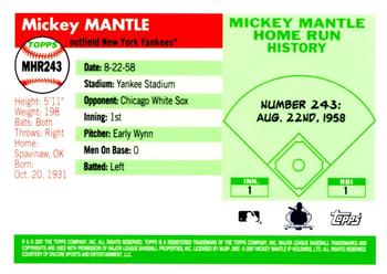 2007 Topps - Mickey Mantle Home Run History #MHR243 Mickey Mantle Back
