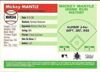 2007 Topps - Mickey Mantle Home Run History #MHR246 Mickey Mantle Back