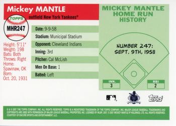 2007 Topps - Mickey Mantle Home Run History #MHR247 Mickey Mantle Back