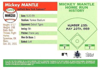 2007 Topps - Mickey Mantle Home Run History #MHR255 Mickey Mantle Back