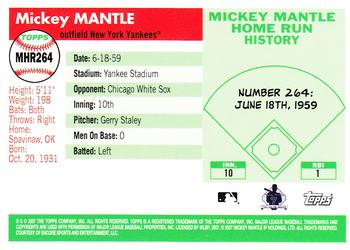 2007 Topps - Mickey Mantle Home Run History #MHR264 Mickey Mantle Back