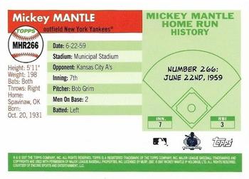 2007 Topps - Mickey Mantle Home Run History #MHR266 Mickey Mantle Back
