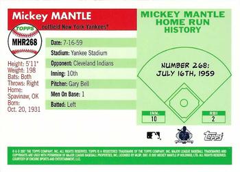 2007 Topps - Mickey Mantle Home Run History #MHR268 Mickey Mantle Back