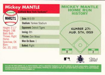 2007 Topps - Mickey Mantle Home Run History #MHR271 Mickey Mantle Back