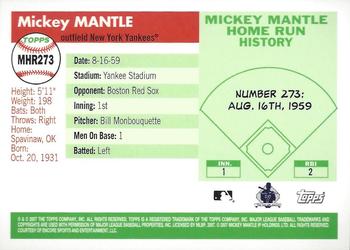 2007 Topps - Mickey Mantle Home Run History #MHR273 Mickey Mantle Back