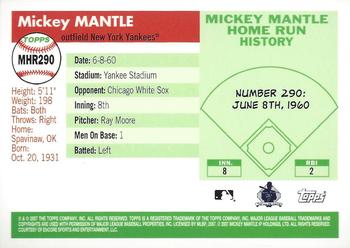 2007 Topps - Mickey Mantle Home Run History #MHR290 Mickey Mantle Back