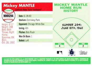 2007 Topps - Mickey Mantle Home Run History #MHR294 Mickey Mantle Back