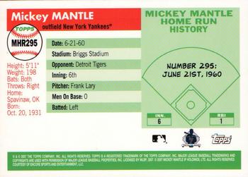 2007 Topps - Mickey Mantle Home Run History #MHR295 Mickey Mantle Back