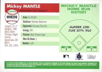 2007 Topps - Mickey Mantle Home Run History #MHR298 Mickey Mantle Back