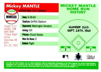 2007 Topps - Mickey Mantle Home Run History #MHR320 Mickey Mantle Back