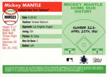 2007 Topps - Mickey Mantle Home Run History #MHR323 Mickey Mantle Back