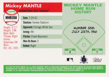 2007 Topps - Mickey Mantle Home Run History #MHR358 Mickey Mantle Back