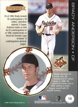 1999 Pacific Invincible - Opening Day #18 Brady Anderson  Back