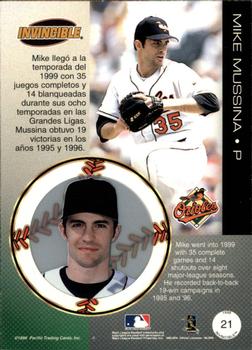 1999 Pacific Invincible - Opening Day #21 Mike Mussina  Back