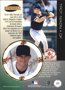 1999 Pacific Invincible - Opening Day #25 Trot Nixon  Back